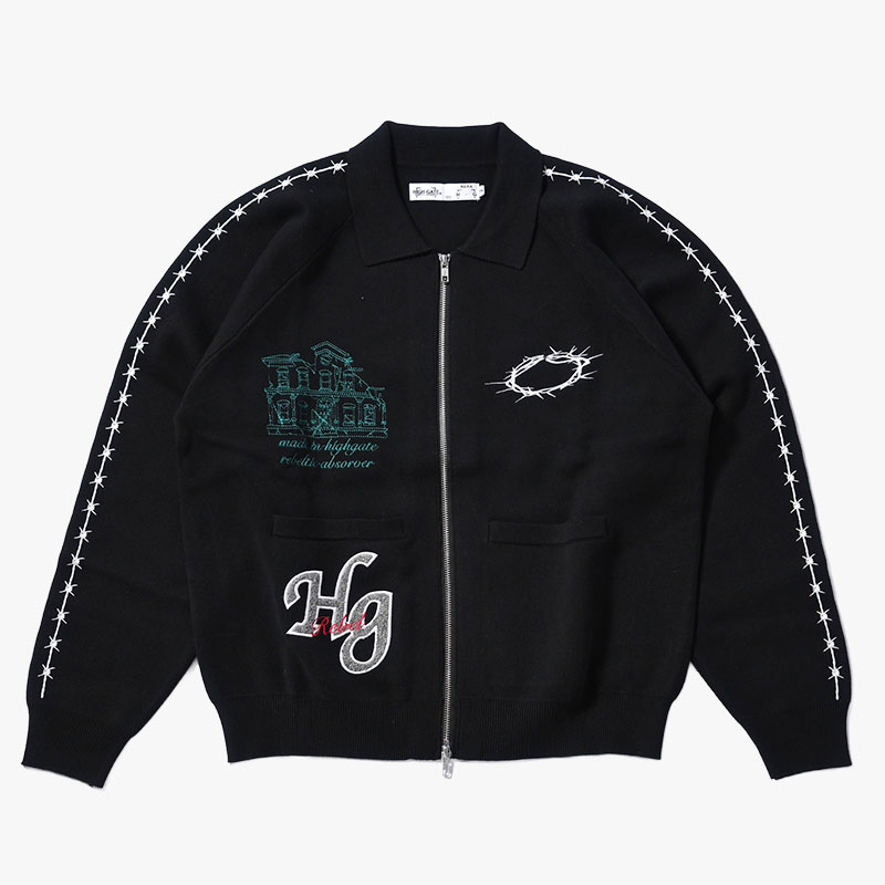 BARBED WIRE KNIT TRACK JACKET -3.COLOR-