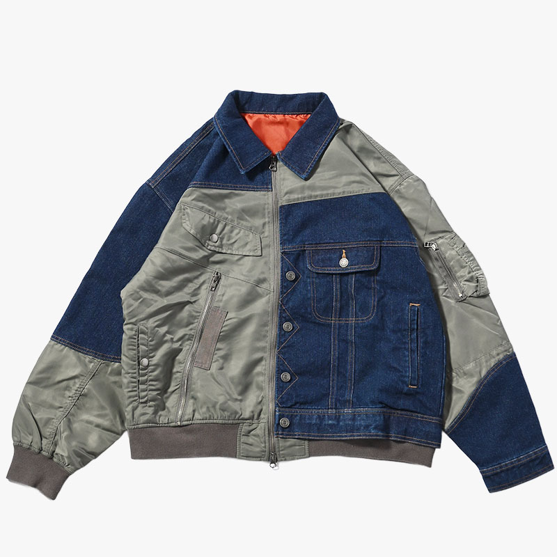 REBUILD MA-1 TRUCKER JACKET -3.COLOR-(INDIGO)