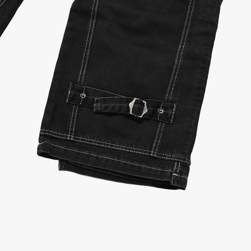 CLUSTERS DENIM PANTS -BLACK-