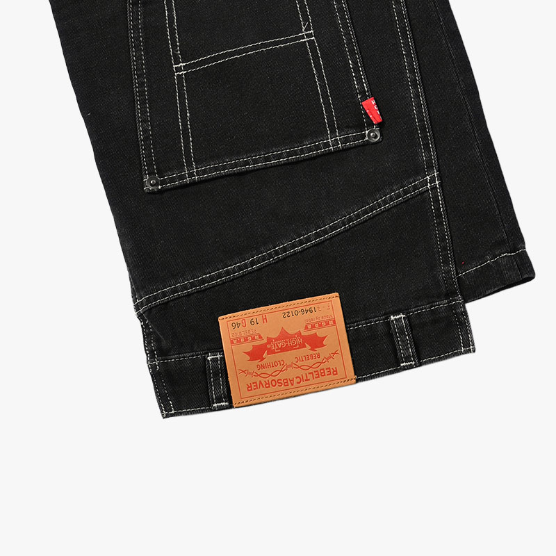 CLUSTERS DENIM PANTS -BLACK-