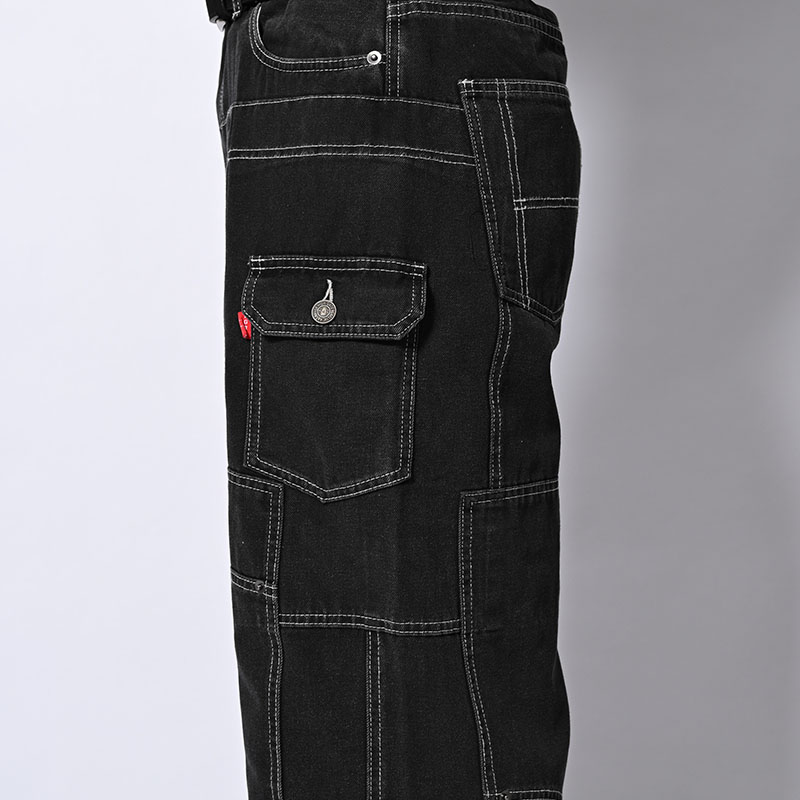 CLUSTERS DENIM PANTS -BLACK-