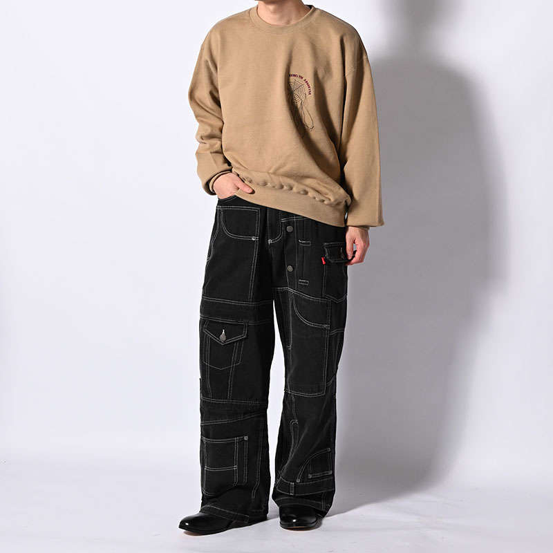 CLUSTERS DENIM PANTS -BLACK-