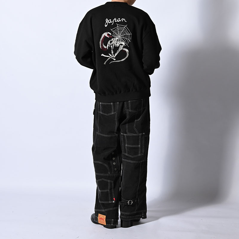 CLUSTERS DENIM PANTS -BLACK-