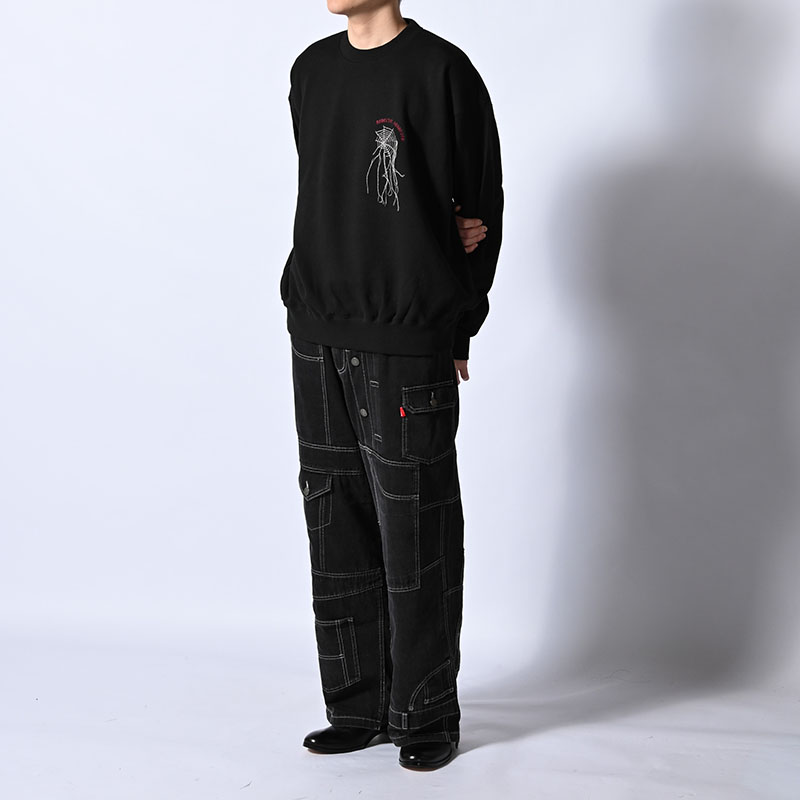 CLUSTERS DENIM PANTS -BLACK-