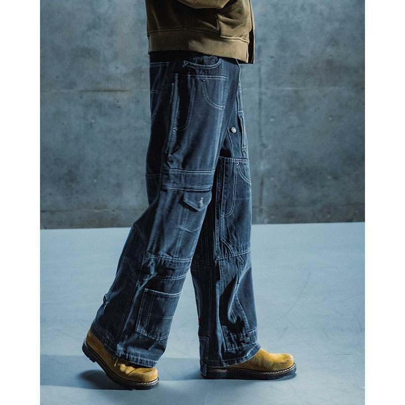 CLUSTERS DENIM PANTS -BLACK-