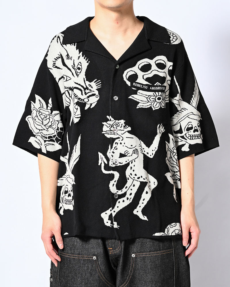 OUTLAW KNIT SHIRT -BLACK-