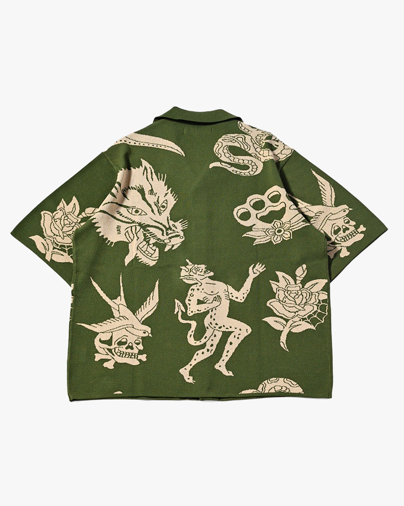 OUTLAW KNIT SHIRT -GREEN-