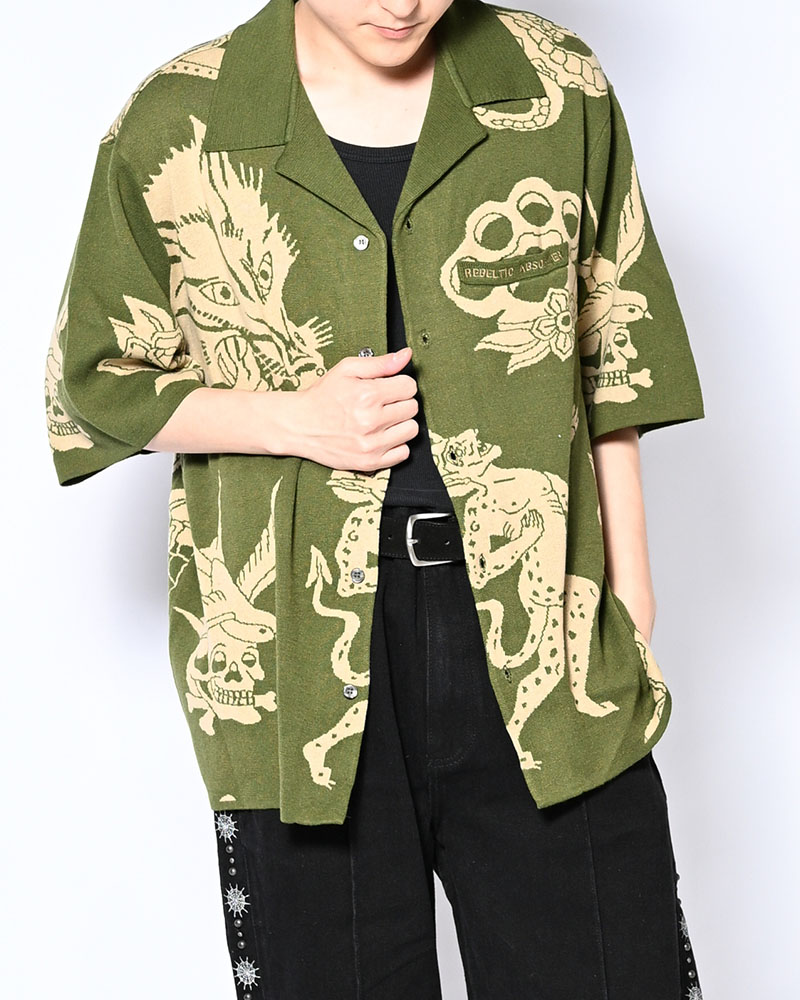 OUTLAW KNIT SHIRT -GREEN-
