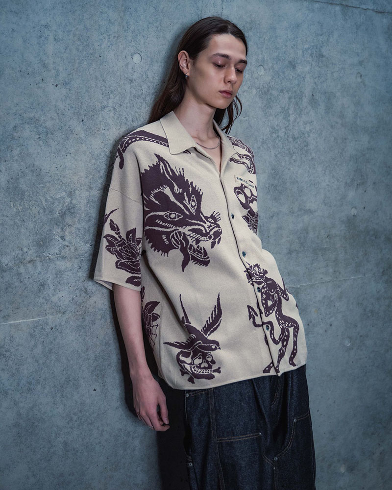 OUTLAW KNIT SHIRT -OFF WHITE-