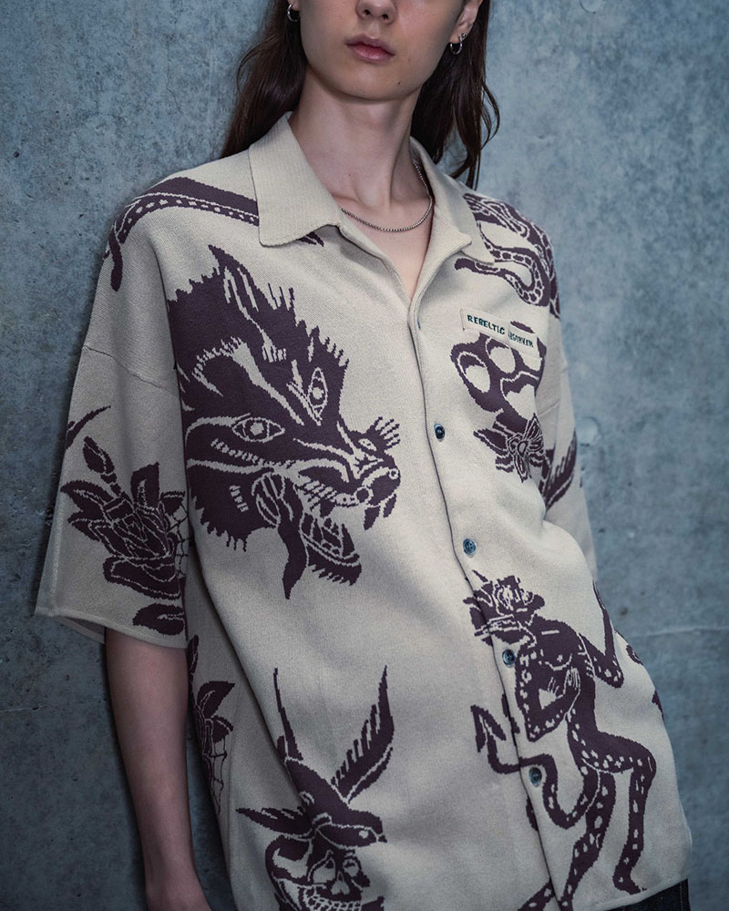 OUTLAW KNIT SHIRT -OFF WHITE-