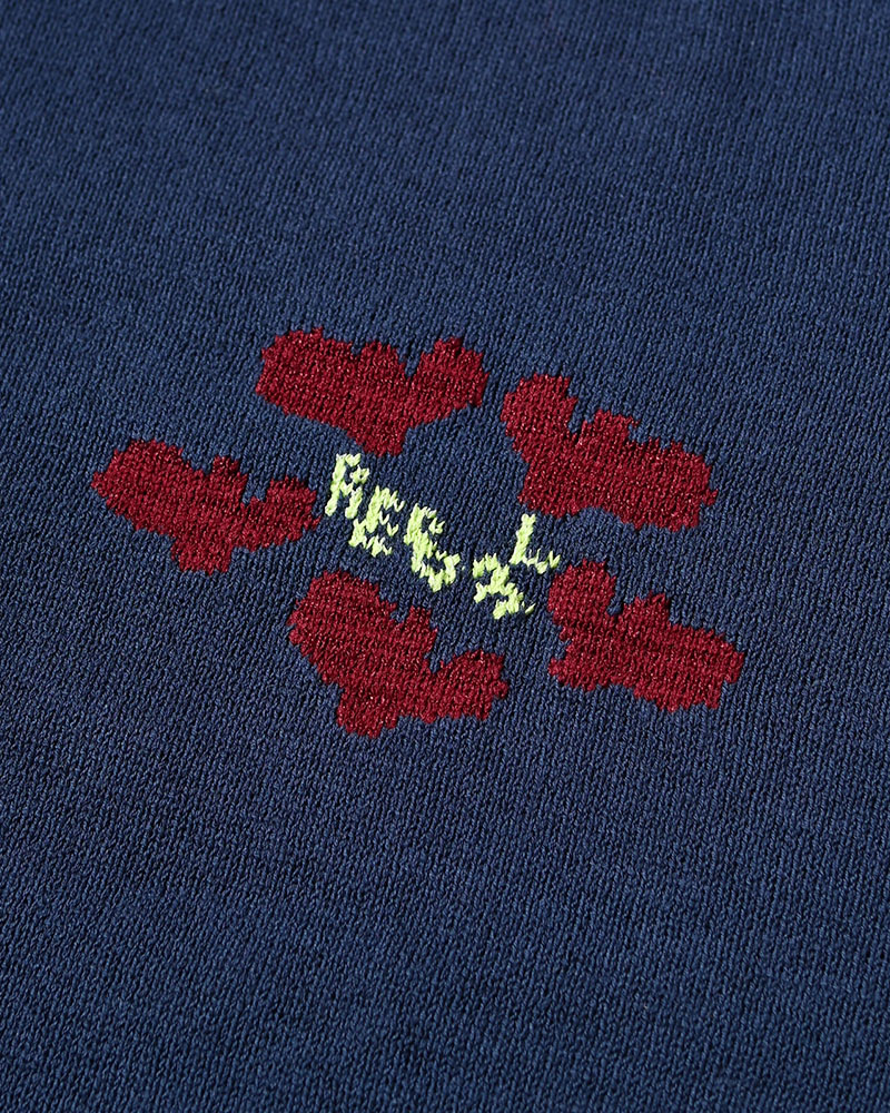 ROUGH FLOWER KNIT TEE -OFF WHITE-