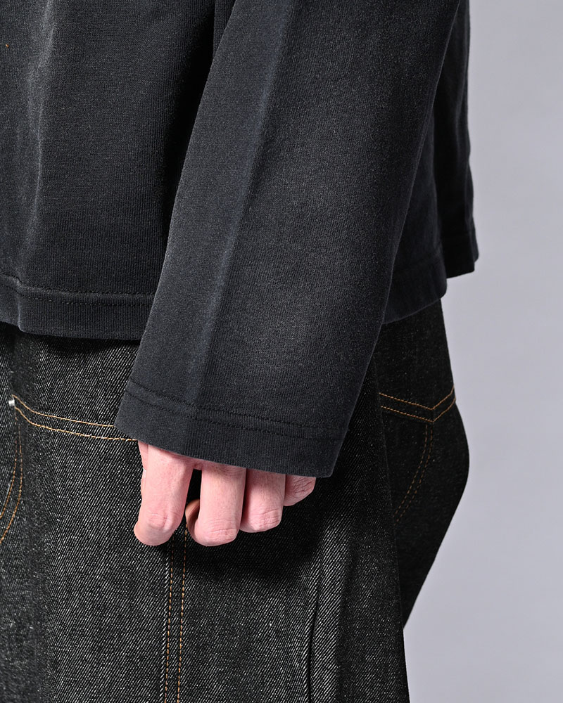 DIRTY PRINT L/S TEE -BLACK-