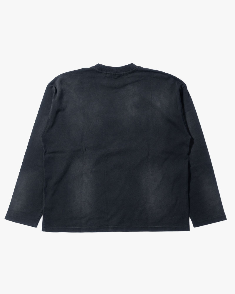 DIRTY PRINT L/S TEE -BLACK-