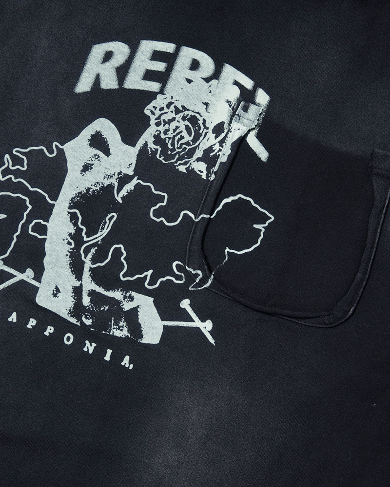 DIRTY PRINT L/S TEE -BLACK-