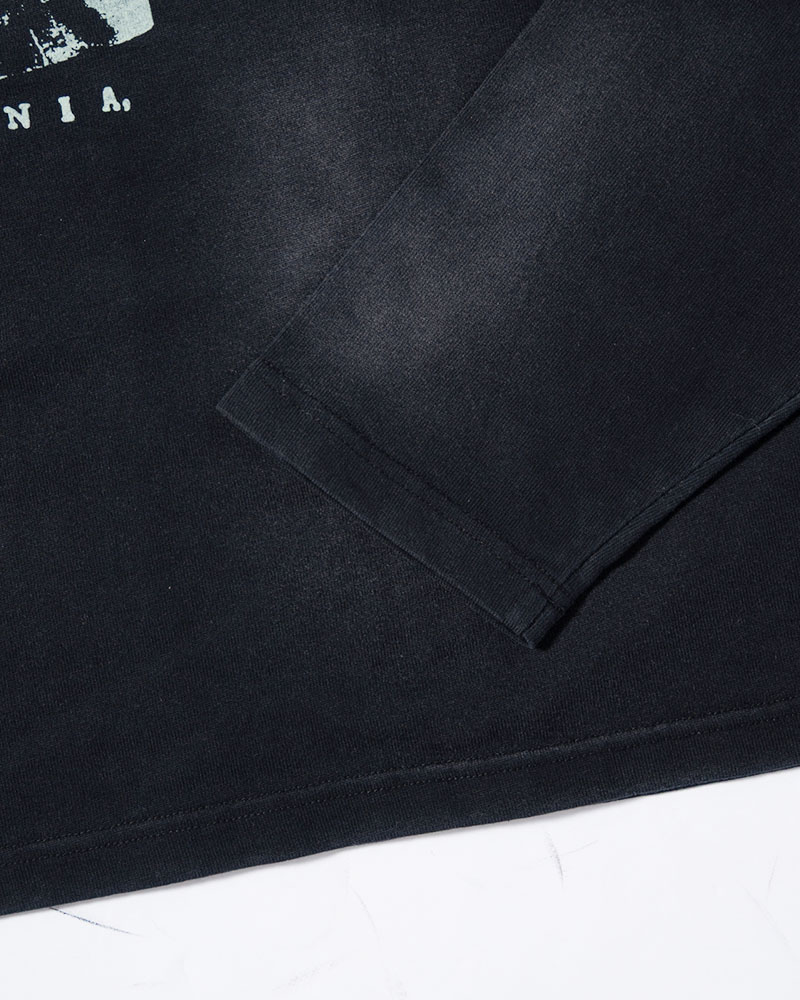 DIRTY PRINT L/S TEE -BLACK-