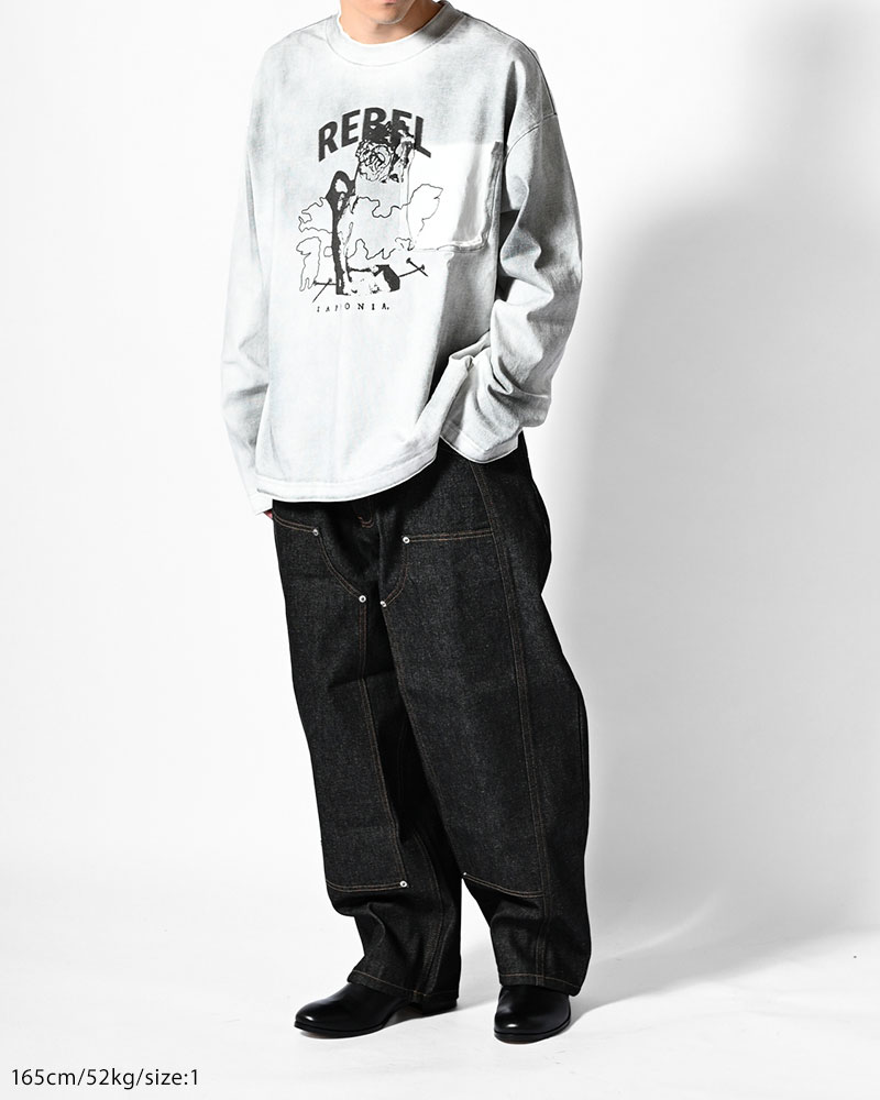 DIRTY PRINT L/S TEE -WHITE-