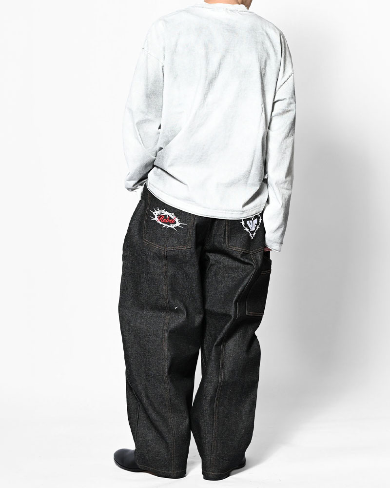 DIRTY PRINT L/S TEE -WHITE-