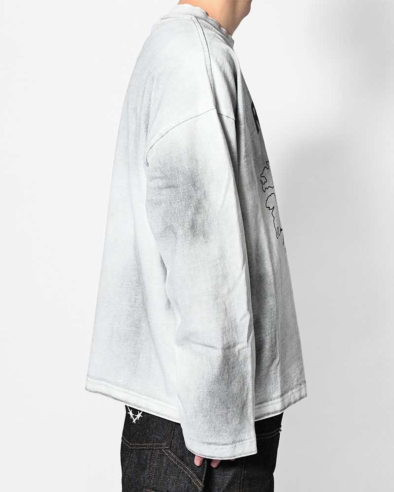 DIRTY PRINT L/S TEE -WHITE-