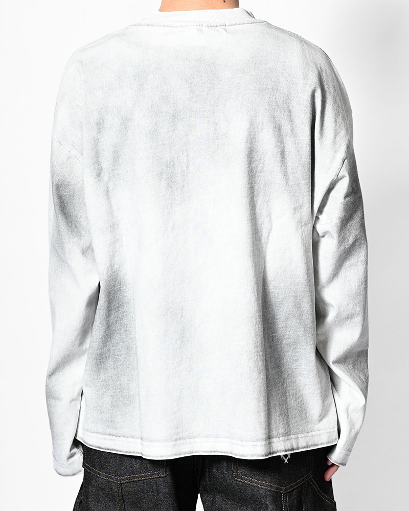 DIRTY PRINT L/S TEE -WHITE-