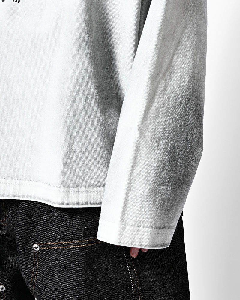 DIRTY PRINT L/S TEE -WHITE-