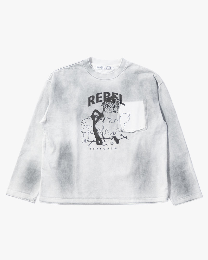 DIRTY PRINT L/S TEE -WHITE-
