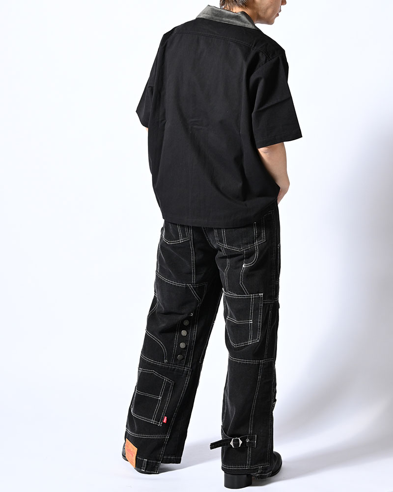 BRASS KNUCKLES FLOWER SHIRT -BLACK-