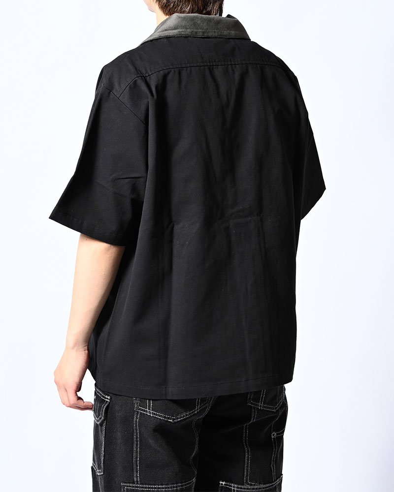 BRASS KNUCKLES FLOWER SHIRT -BLACK-