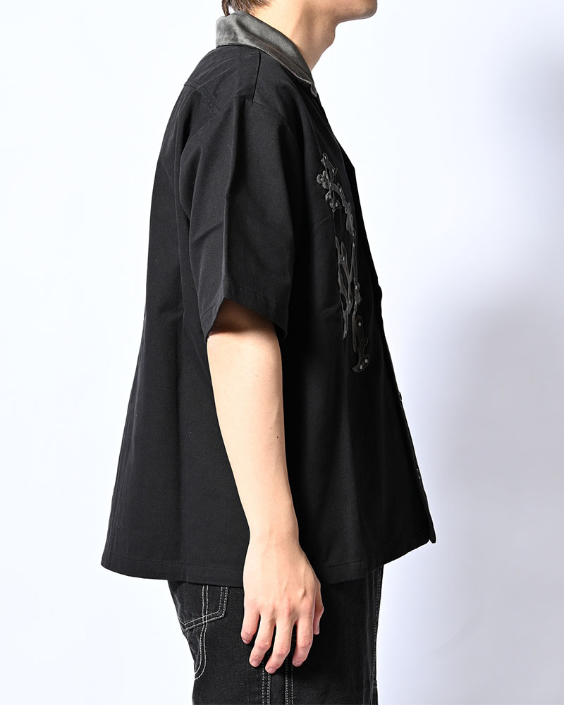 BRASS KNUCKLES FLOWER SHIRT -BLACK-