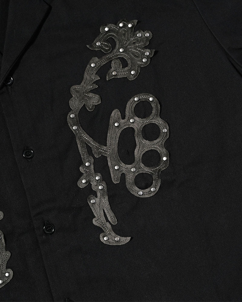 BRASS KNUCKLES FLOWER SHIRT -BLACK-