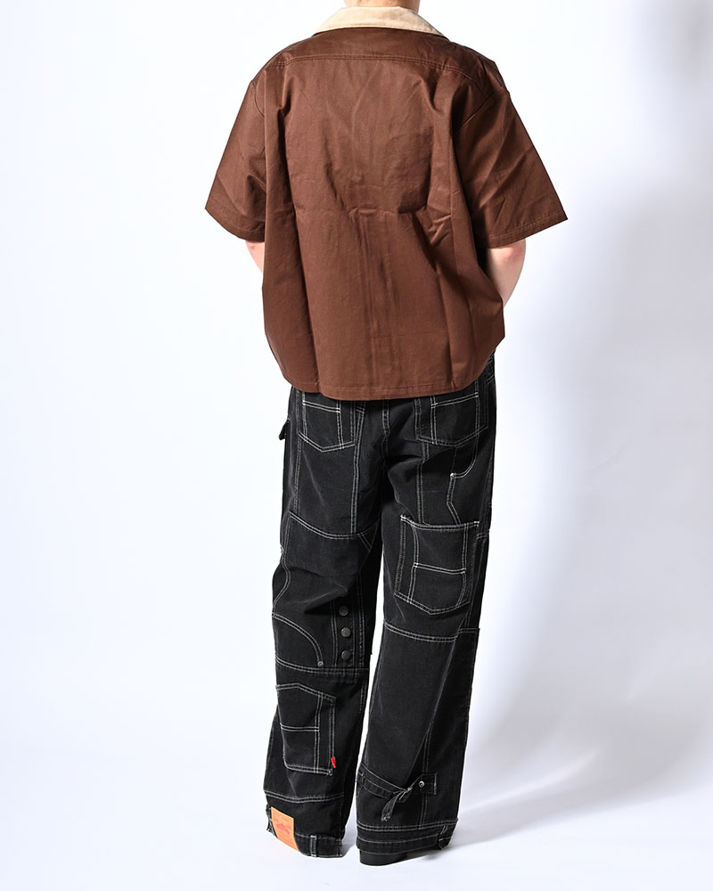 BRASS KNUCKLES FLOWER SHIRT -BROWN-