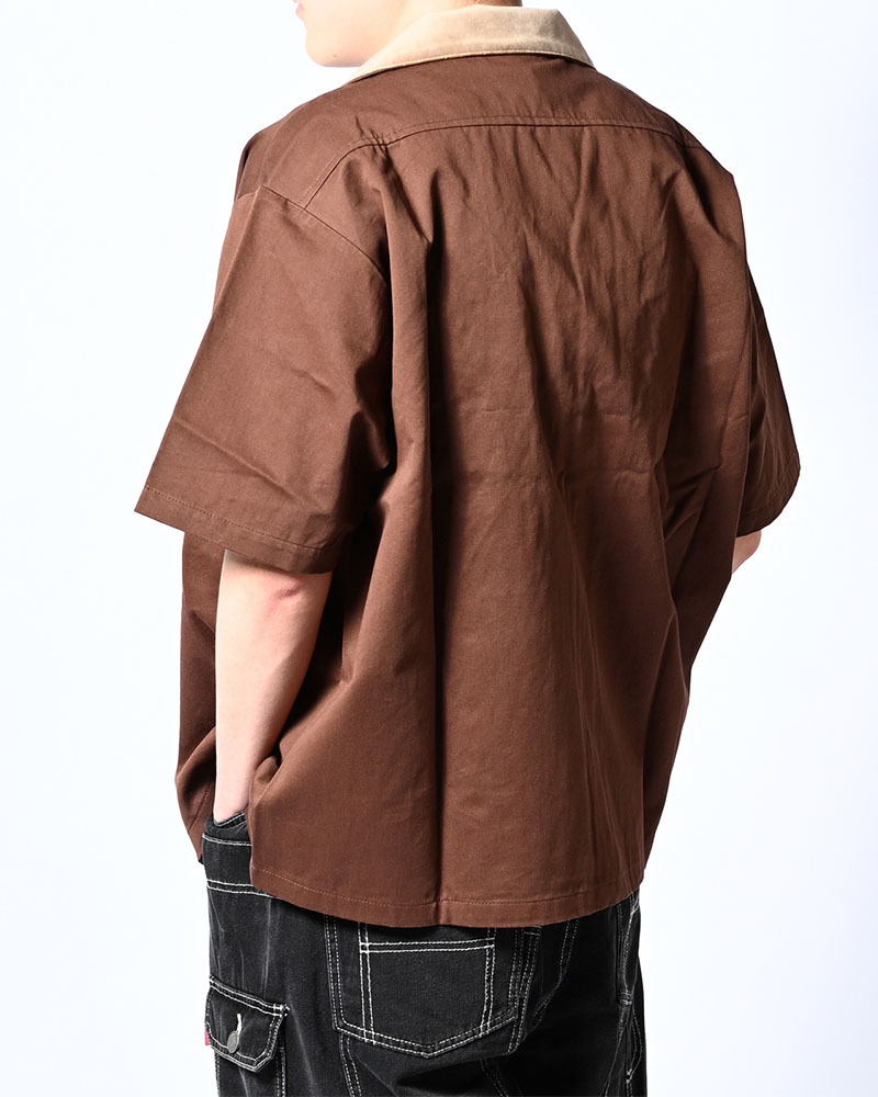 BRASS KNUCKLES FLOWER SHIRT -BROWN-