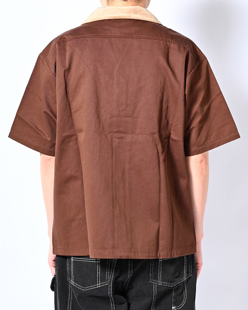 BRASS KNUCKLES FLOWER SHIRT -BROWN-