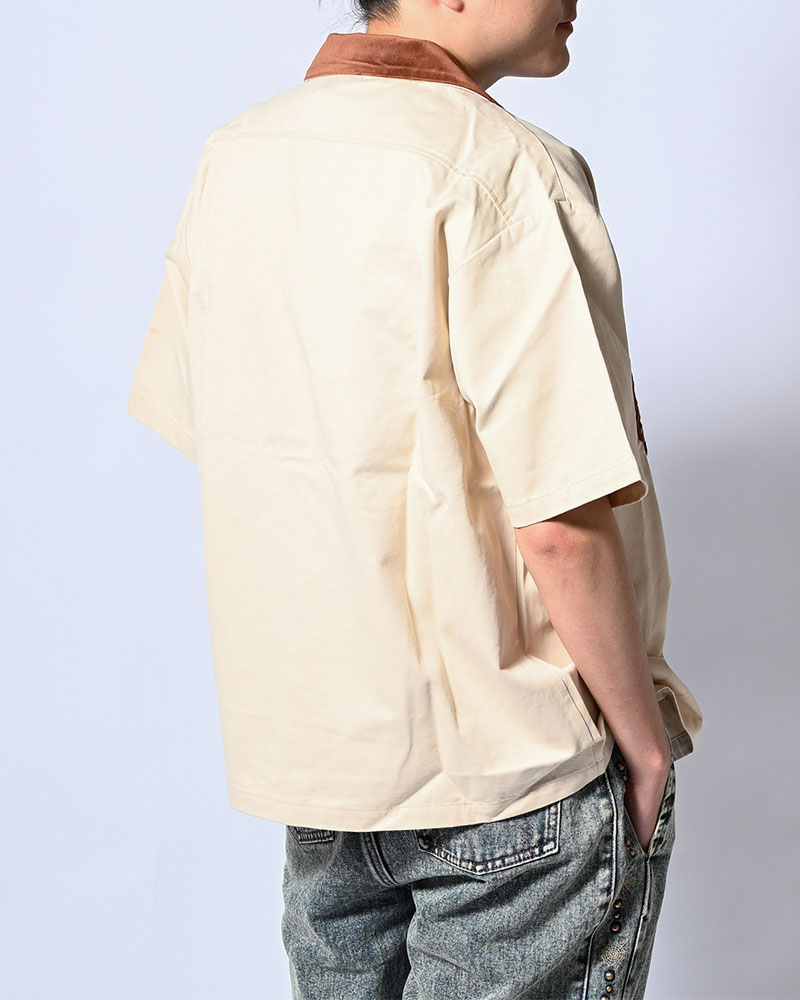 BRASS KNUCKLES FLOWER SHIRT -NATURAL-