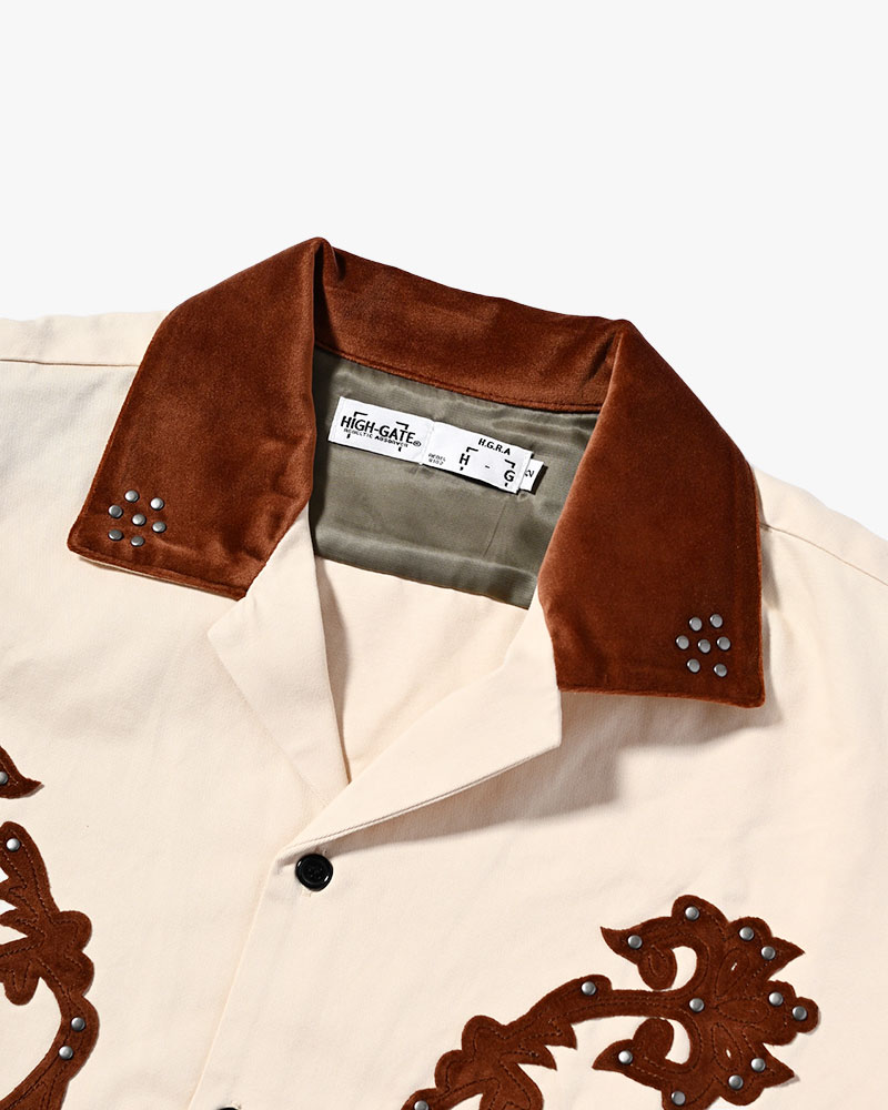 BRASS KNUCKLES FLOWER SHIRT -NATURAL-