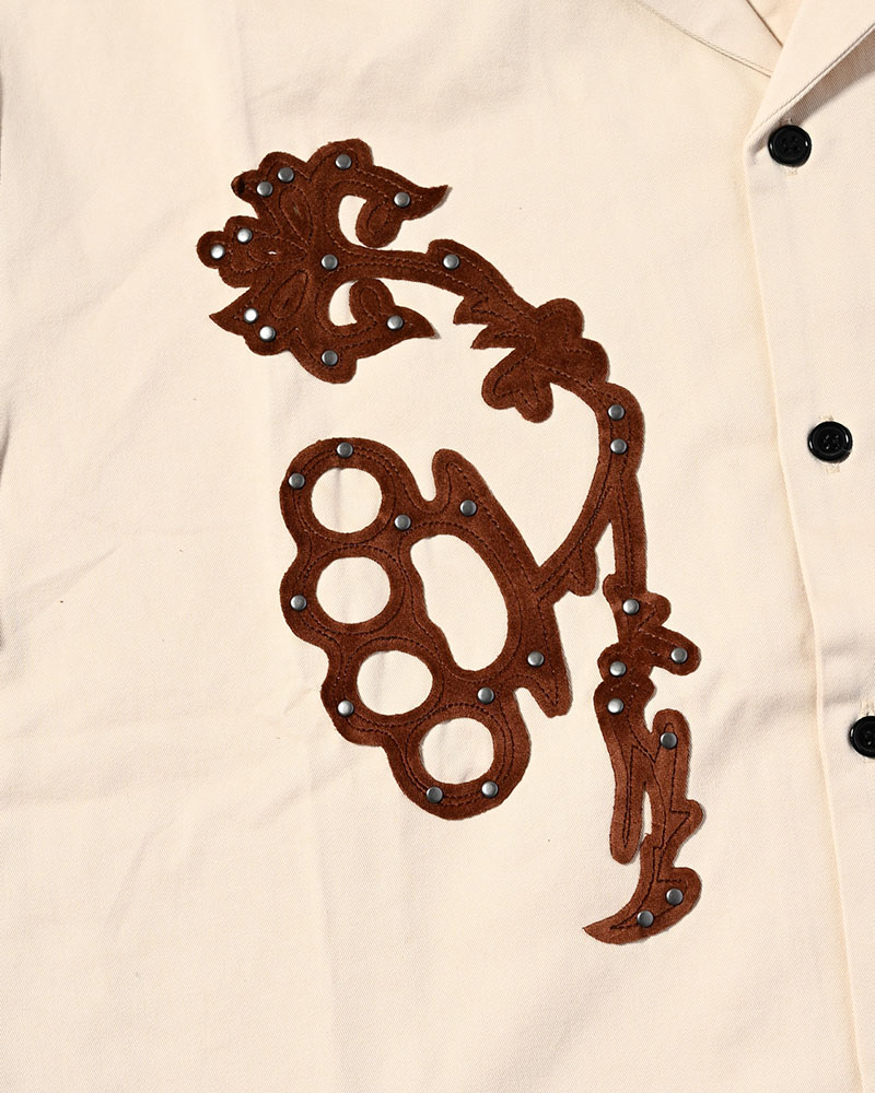 BRASS KNUCKLES FLOWER SHIRT -NATURAL-