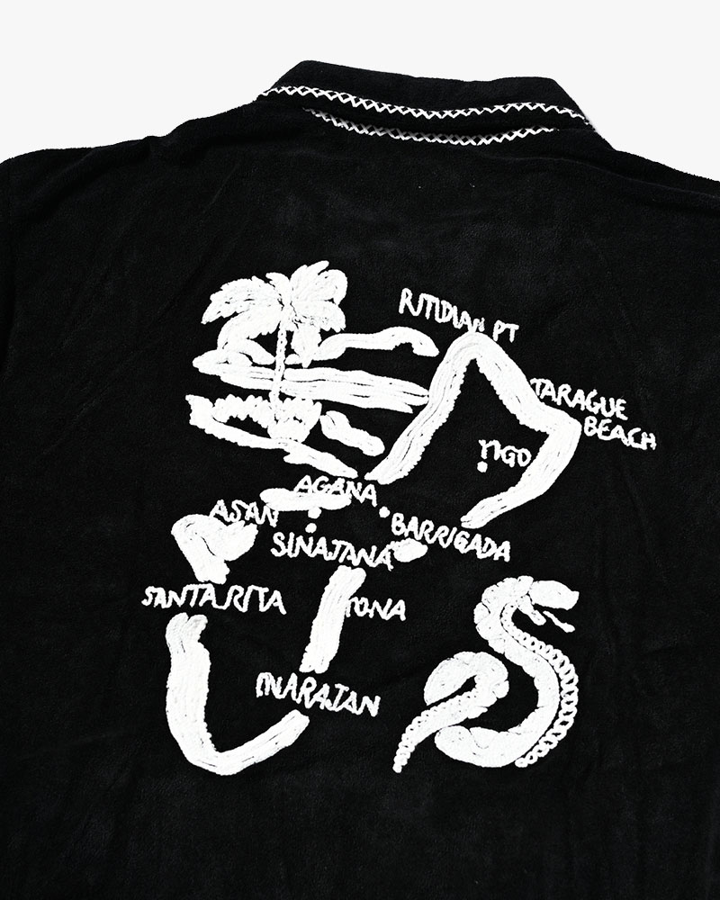 RESORT PILE PULLOVER SHIRT -BLACK-