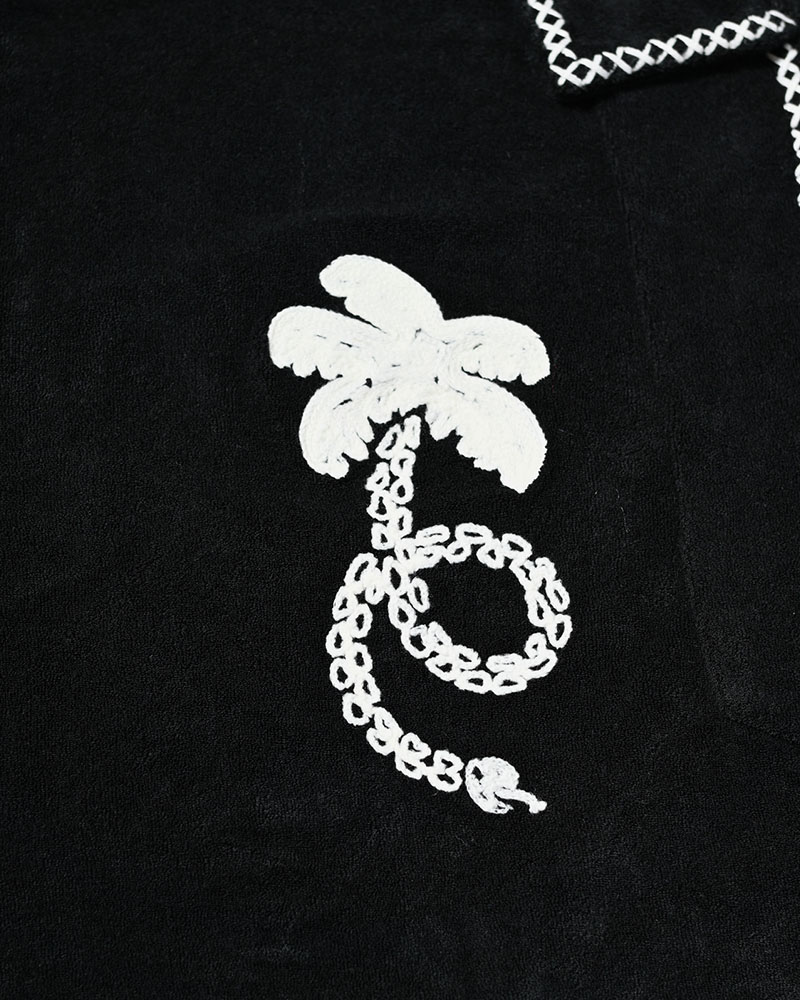 RESORT PILE PULLOVER SHIRT -BLACK-