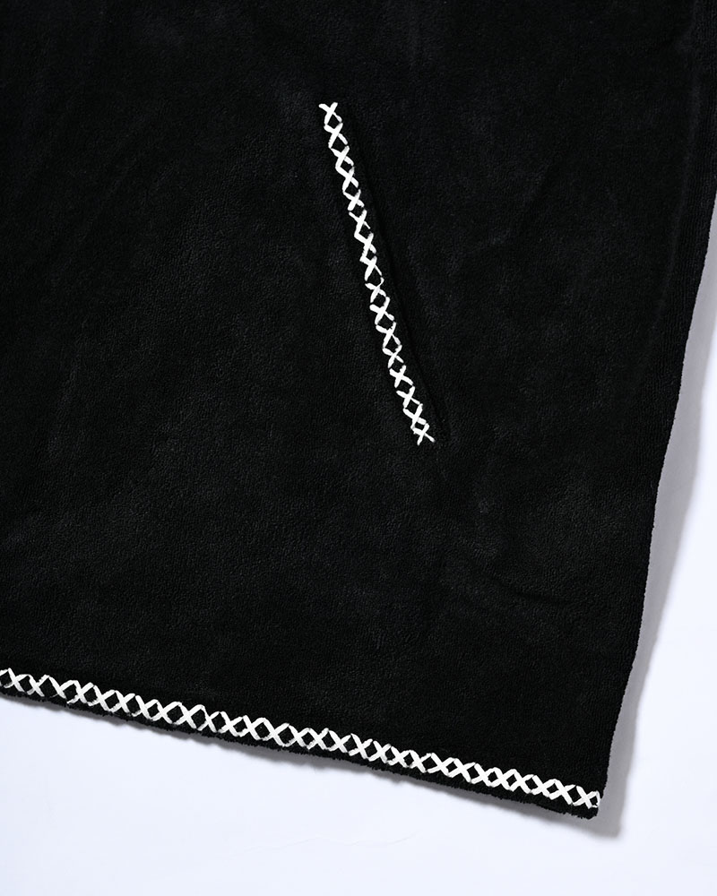 RESORT PILE PULLOVER SHIRT -BLACK-