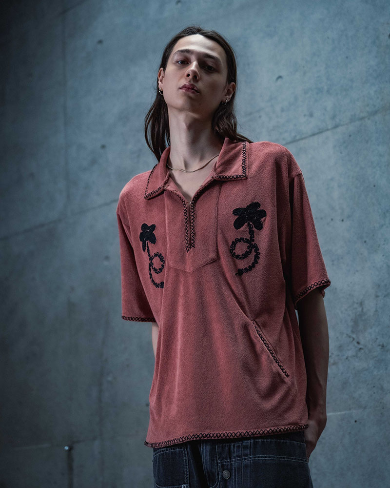 RESORT PILE PULLOVER SHIRT -PINK-