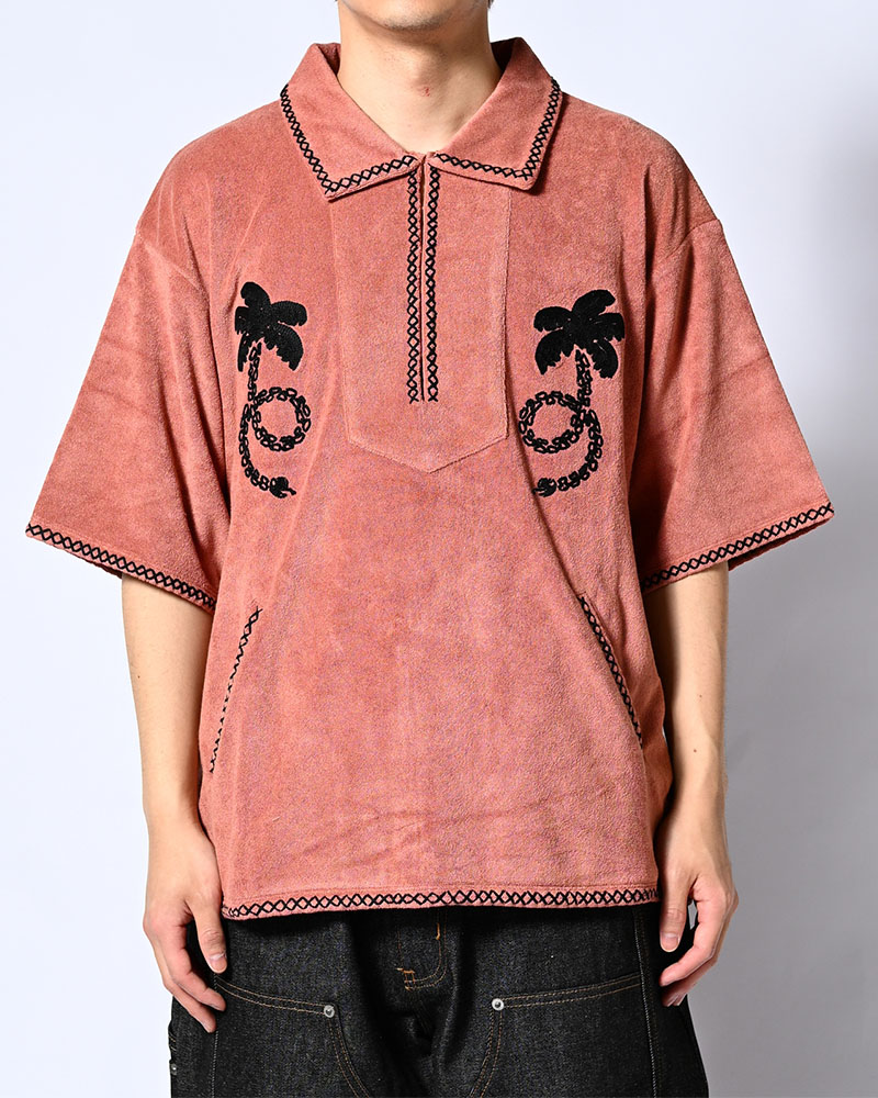 RESORT PILE PULLOVER SHIRT -PINK-