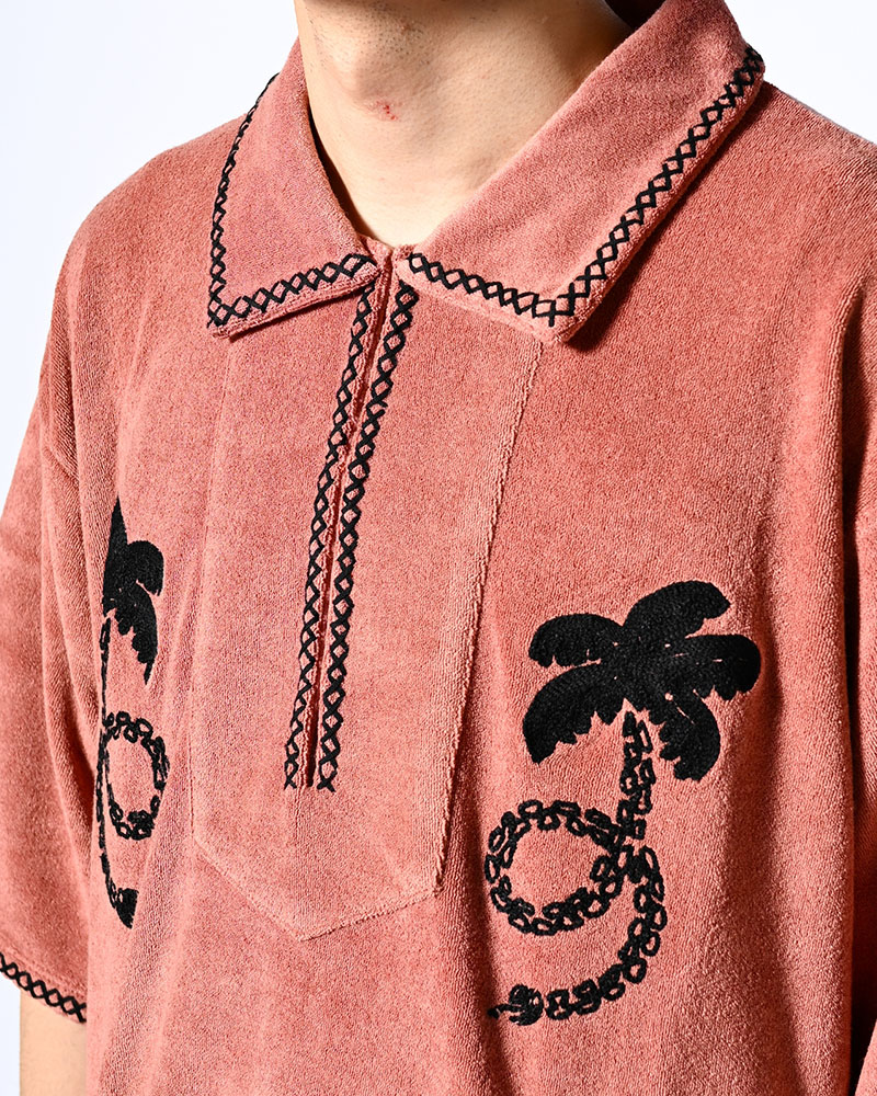 RESORT PILE PULLOVER SHIRT -PINK-