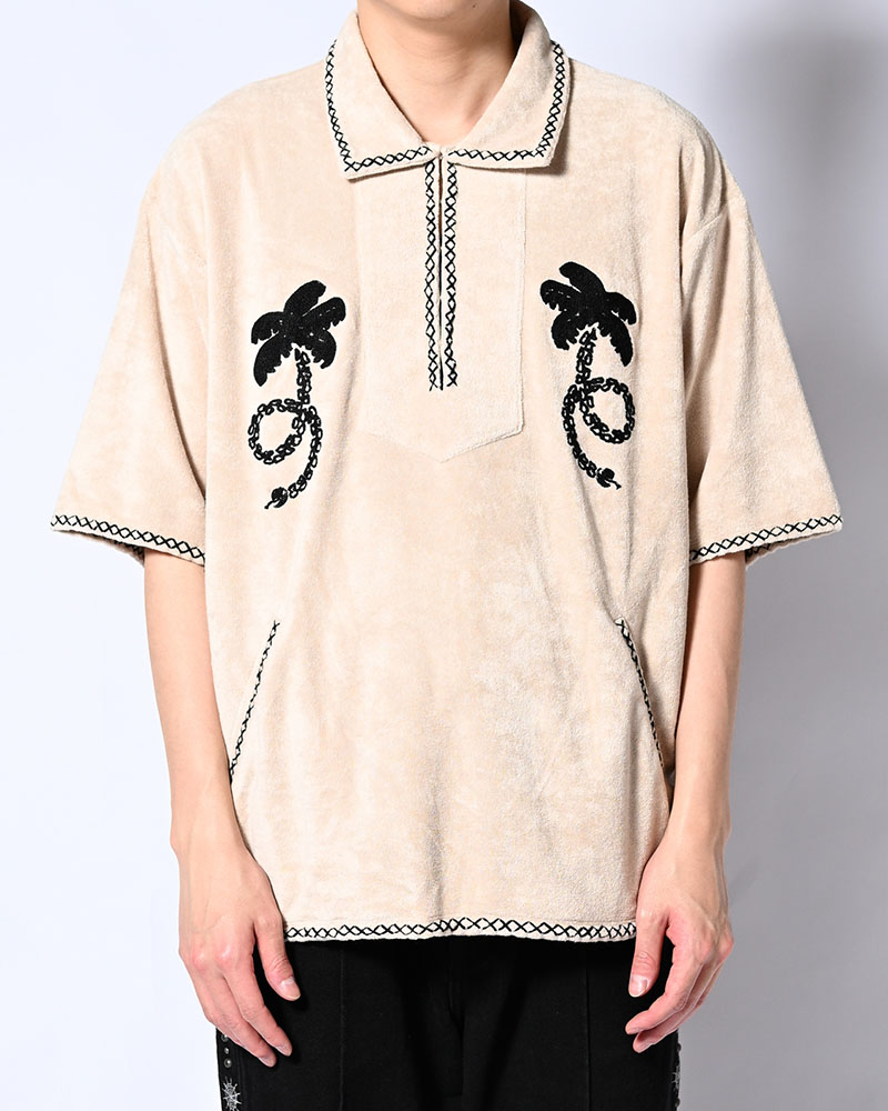 RESORT PILE PULLOVER SHIRT -NATURAL-