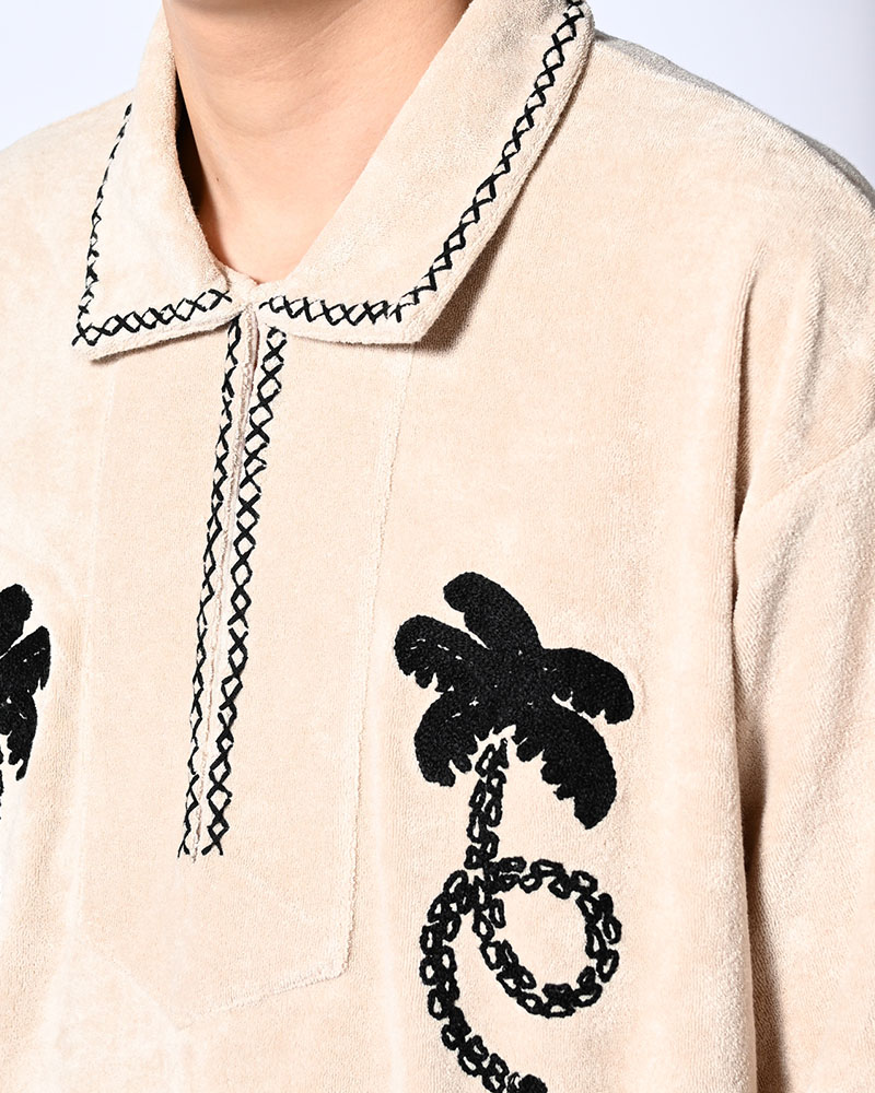 RESORT PILE PULLOVER SHIRT -NATURAL-
