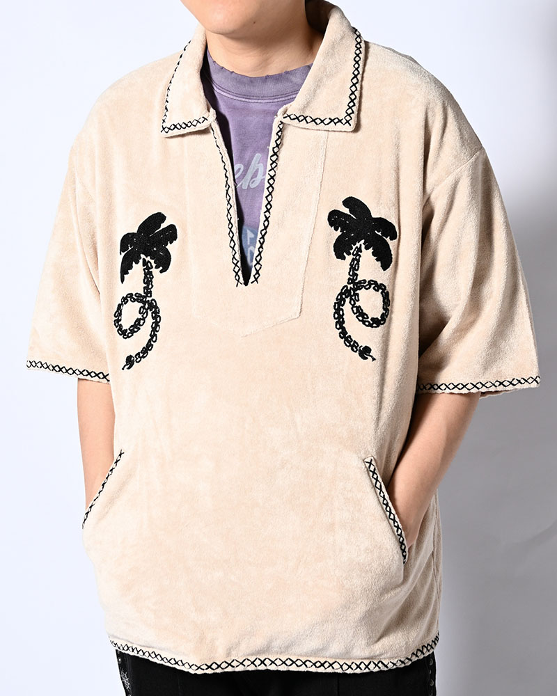 RESORT PILE PULLOVER SHIRT -NATURAL-