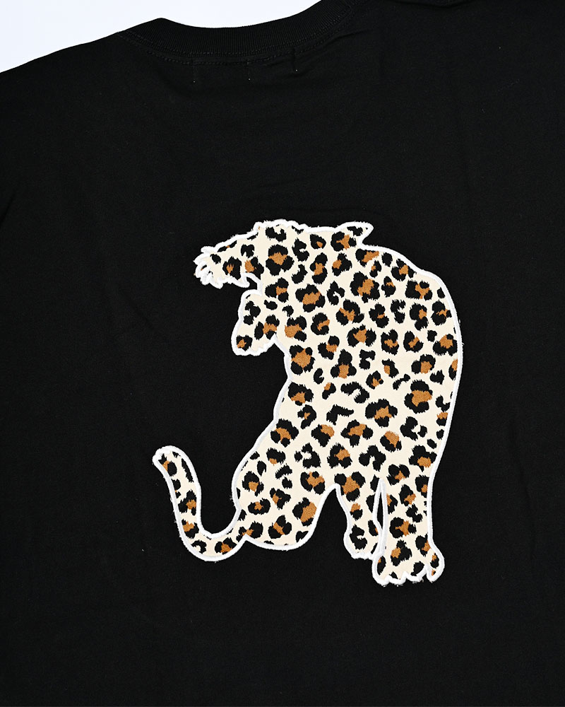 UNCERTAIN LEOPARD TEE -BLACK-
