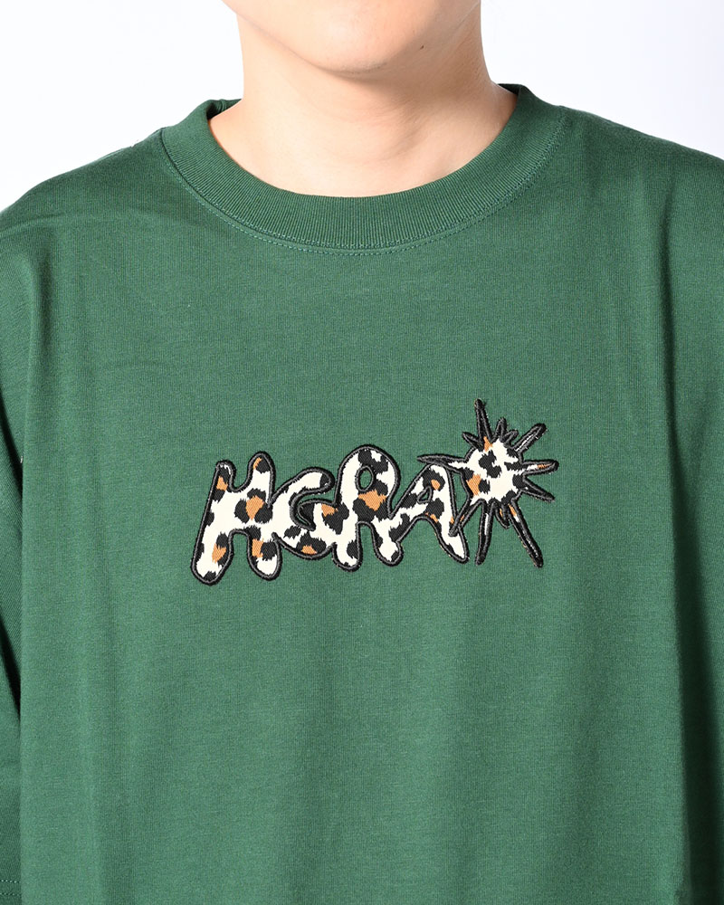 UNCERTAIN LEOPARD TEE -GREEN-
