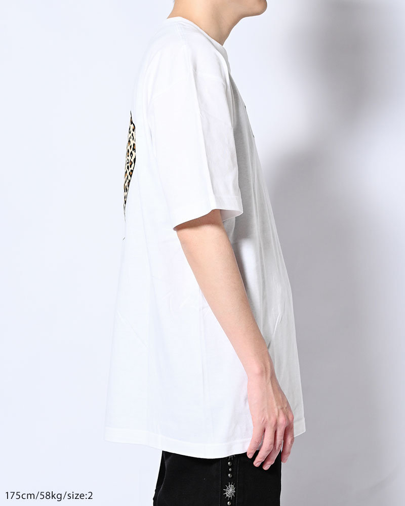 UNCERTAIN LEOPARD TEE -WHITE-