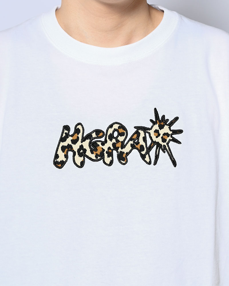 UNCERTAIN LEOPARD TEE -WHITE-