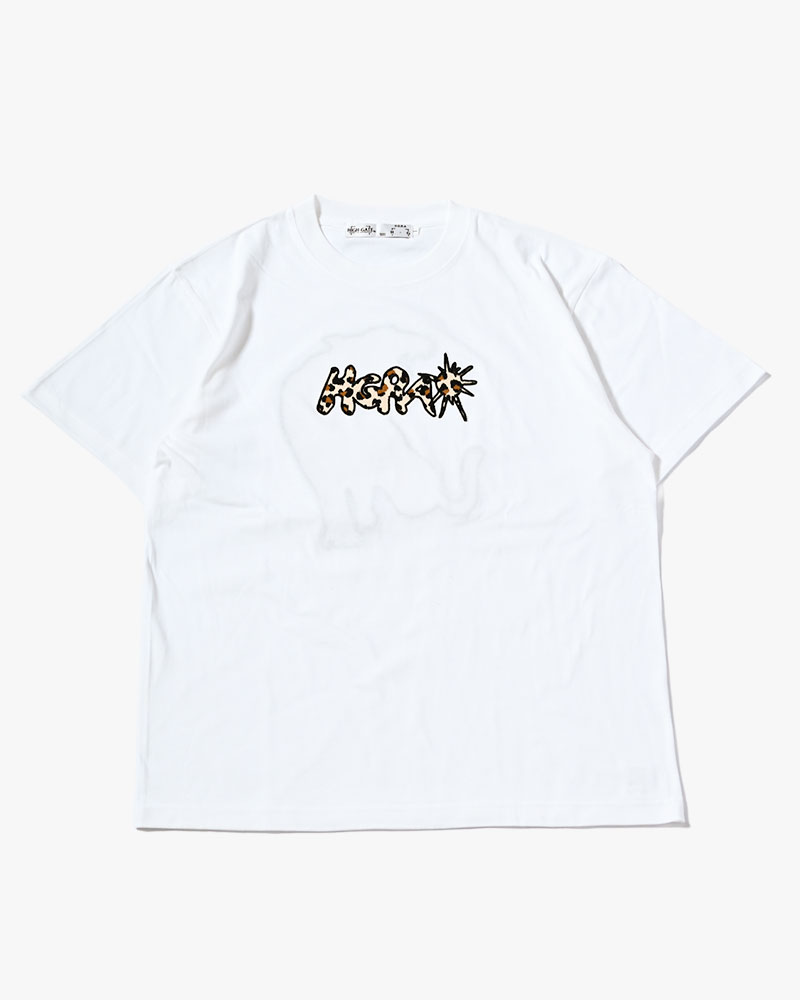 UNCERTAIN LEOPARD TEE -WHITE-
