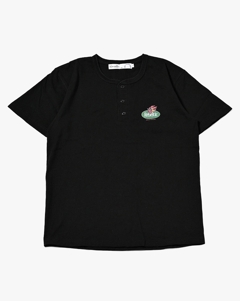 RETRO DEVIL HENRY NECK TEE -BLACK-